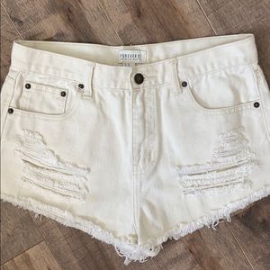 Frayed Jean Shorts  size 28 distressed Cheeky